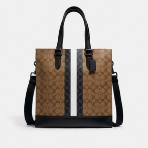 Coach signature tote with Varsity Stripe